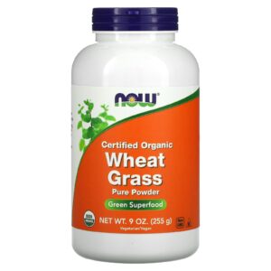 NOW Foods Grama de Trigo Orgânica Certificada Pó Puro 255 g (9 oz)