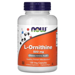 NOW Foods, L-Ornitina, 500 mg, 120 Cápsulas Vegetais