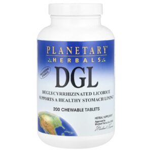 Planetary Herbals DGL 380 mg 200 Comprimidos Mastigáveis