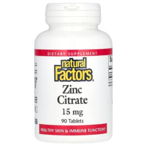 Natural Factors Citrato de Zinco 15 mg 90 Comprimidos