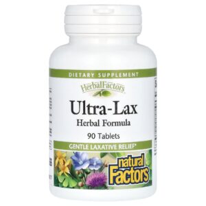 Natural Factors Herbal Factors Ultra-Lax Fórmula de Ervas 90 Comprimidos