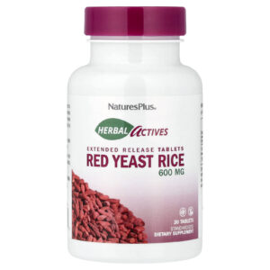 NaturesPlus Ativos de Ervas Arroz com Fermento Vermelho 600 mg 30 Comprimidos Vegetarianos