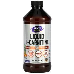 NOW Foods Esportes L-Carnitina Líquida Ponche Tropical 1.000 mg 473 ml (16 fl oz)