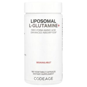 Codeage L-Glutamina+ Lipossomal 180 Cápsulas Vegetais (500 mg por Cápsula)