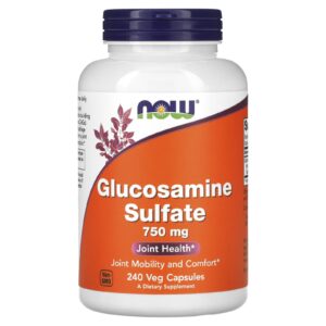 NOW Foods Sulfato de Glicosamina 750 mg 240 Cápsulas Vegetais