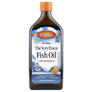 Carlson Norwegian The Very Finest Fish Oil Sabor Natural de Laranja 1.600 mg 500 ml (169 fl oz)