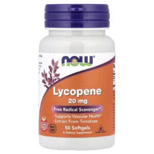 NOW Foods Licopeno 20 mg 50 Cápsulas Softgel