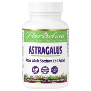 Paradise Herbs Astragalus 60 Cápsulas Vegetarianas (250 mg por Cápsula)