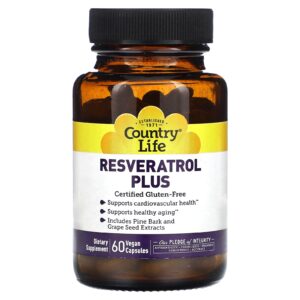 Country Life Resveratrol Plus 60 Cápsulas Veganas