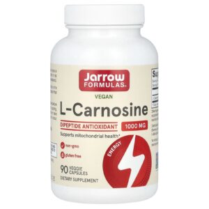 Jarrow Formulas L-Carnosina Vegana 90 Cápsulas Vegetais (500 mg por Cápsula)