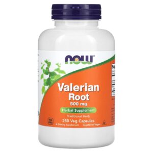 NOW Foods Raiz de Valeriana 500 mg 250 Cápsulas Vegetais