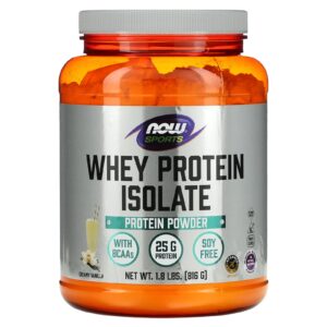 NOW Foods Sports Proteína Isolada de Soro de Leite em pó Baunilha Natural 18 lbs (816 g)