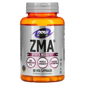 NOW Foods Sports ZMA Recuperação Esportiva 90 Cápsulas Vegetais