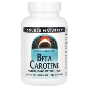 Source Naturals Betacaroteno 7.500 mcg (25.000 UI) 250 Cápsulas Softgel