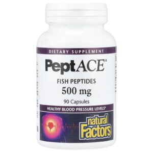 Natural Factors PeptACE Peptídeos de Peixe 500 mg 90 Cápsulas