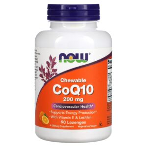 NOW Foods CoQ10 Mastigável 200 mg 90 Pastilhas