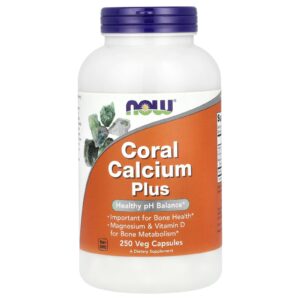 NOW Foods Cálcio de Coral Plus 250 Cápsulas Vegetais