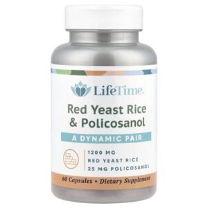 LifeTime Vitamins Levedura de Arroz Vermelho e Policosanol 60 Cápsulas