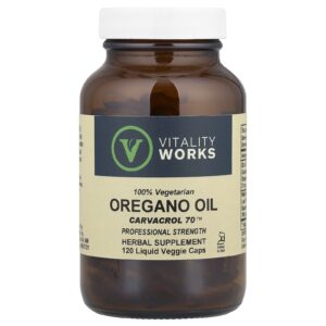 Vitality Works Óleo de Orégano Carvacrol 70 120 Cápsulas Vegetais Líquidas