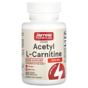 Jarrow Formulas Acetil L-Carnitina 500 mg 60 Cápsulas Vegetais