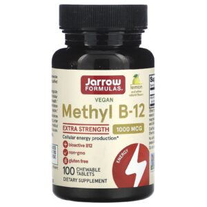 Jarrow Formulas Methyl B-12 Limão 1.000 mcg 100 Comprimidos Mastigáveis