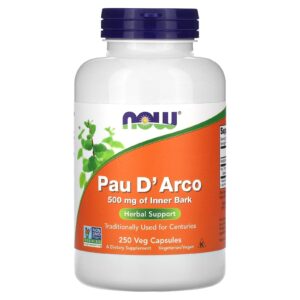 NOW Foods Pau D Arco 500 mg 250 Cápsulas Vegetais