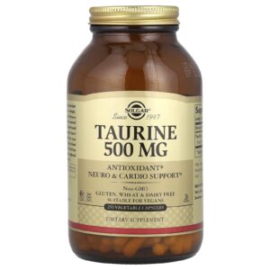 Solgar Taurina 500 mg 250 Cápsulas Vegetais