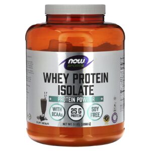NOW Foods Atletas Whey Protein Isolada Chocolate Holandês 5 lbs (2268 g)
