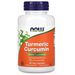 NOW Foods Turmeric Curcumin 60 Cápsulas Vegetais (665 mg por Cápsula)