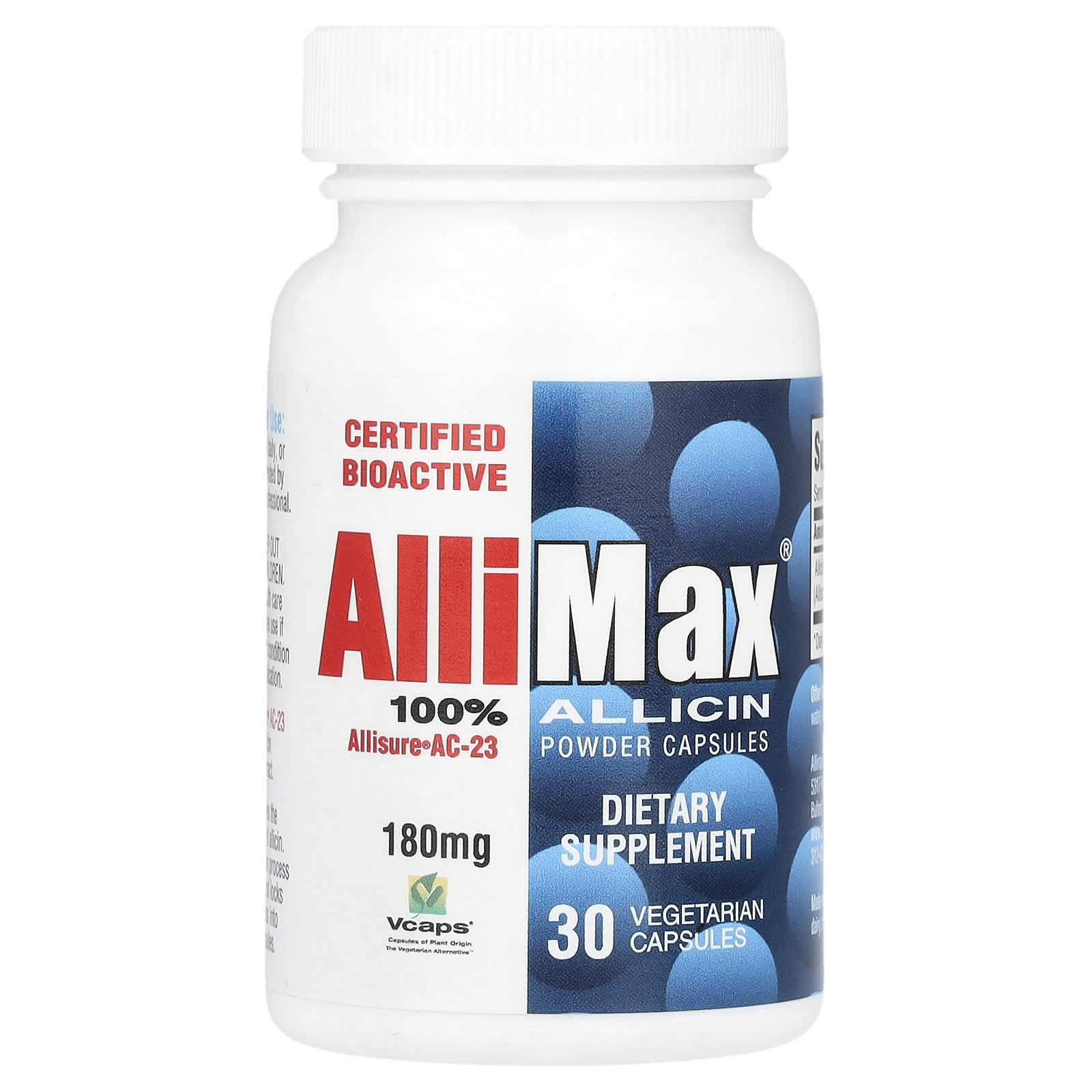 Allimax Cápsulas 100% Alicina em Pó 180 mg 30 Cápsulas Vegetais
