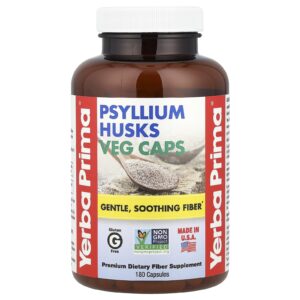 Yerba Prima Cascas de Psyllium 625 mg 180 cápsulas