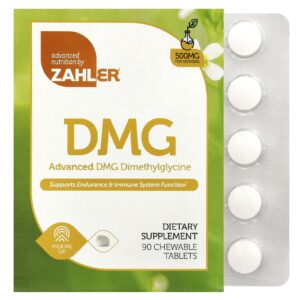 Zahler Advanced DMG Dimetilglicina 500 mg 90 Comprimidos Mastigáveis