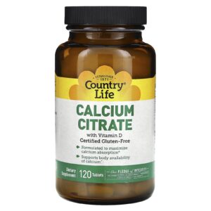 Country Life Citrato de Cálcio com Vitamina D 120 Comprimidos