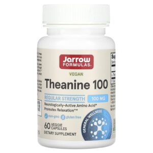 Jarrow Formulas, Teanina 100, 100 mg, 60 Cápsulas Vegetais