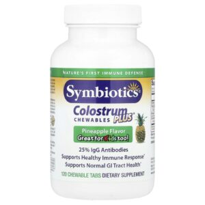 Symbiotics Colostrum Plus Mastigáveis Sabor Abacaxi 120 Comprimidos Mastigáveis