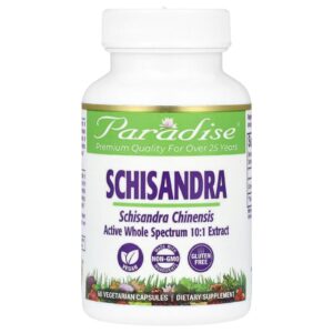 Paradise Herbs Schisandra 60 Cápsulas Vegetarianas (250 mg por Cápsula)