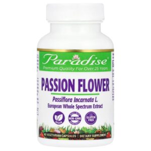 Paradise Herbs Passiflora 60 Cápsulas Vegetarianas (250 mg por Cápsula)