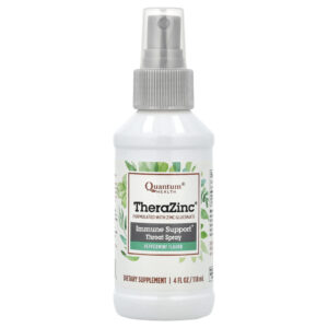 Quantum Health TheraZinc® Spray para Garganta para Suporte Imunológico Hortelã-Pimenta 74 mg 118 ml (4 fl oz)