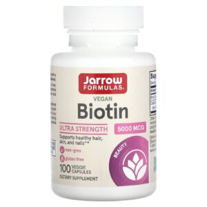 Jarrow Formulas Biotina 5.000 mcg 100 Cápsulas Vegetais