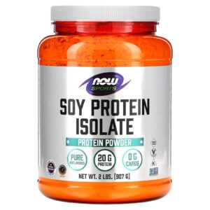 NOW Foods Sports Isolado de Proteína de Soja Natural e Sem Sabor 907 g (2 lbs)
