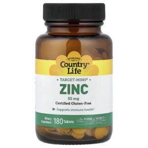 Country Life Target-Mins® Zinco 50 mg 180 Comprimidos