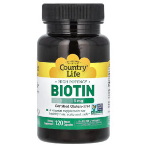 Country Life Biotina Alta Potência 5 mg 120 Cápsulas Vegetais