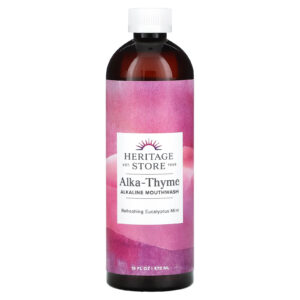 Heritage Store Alka-Thyme Enxaguante Bucal Alcalino Menta e Eucalipto Refrescante 473 ml (16 fl oz)