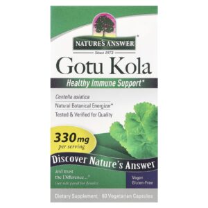 Natures Answer Gotu Kola 330 mg 60 Cápsulas Vegetarianas