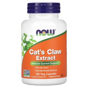 NOW Foods Extrato de Unha-de-gato 120 Cápsulas Vegetais (334 mg por Cápsula)