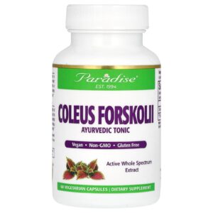 Paradise Herbs Coleus forkolii 60 Cápsulas Vegetarianas (250 mg por Cápsula)