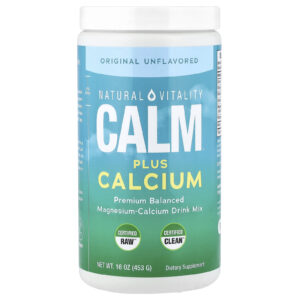 Natural Vitality CALM® Plus Cálcio Mistura para Bebida de Magnésio e Cálcio Original Sem Sabor 453 g (16 oz)
