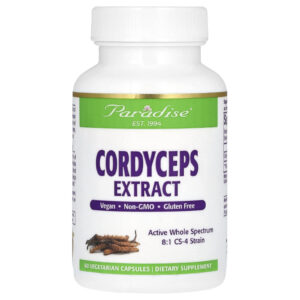 Paradise Herbs Extrato de Cordyceps 60 Cápsulas Vegetarianas (400 mg por Cápsula)