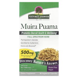 Natures Answer Muira Puama 90 Cápsulas Vegetarianas (250 mg por Cápsula)