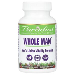 Paradise Herbs Whole Man Fórmula para Vitalidade da Libido Masculina 60 Cápsulas Vegetarianas